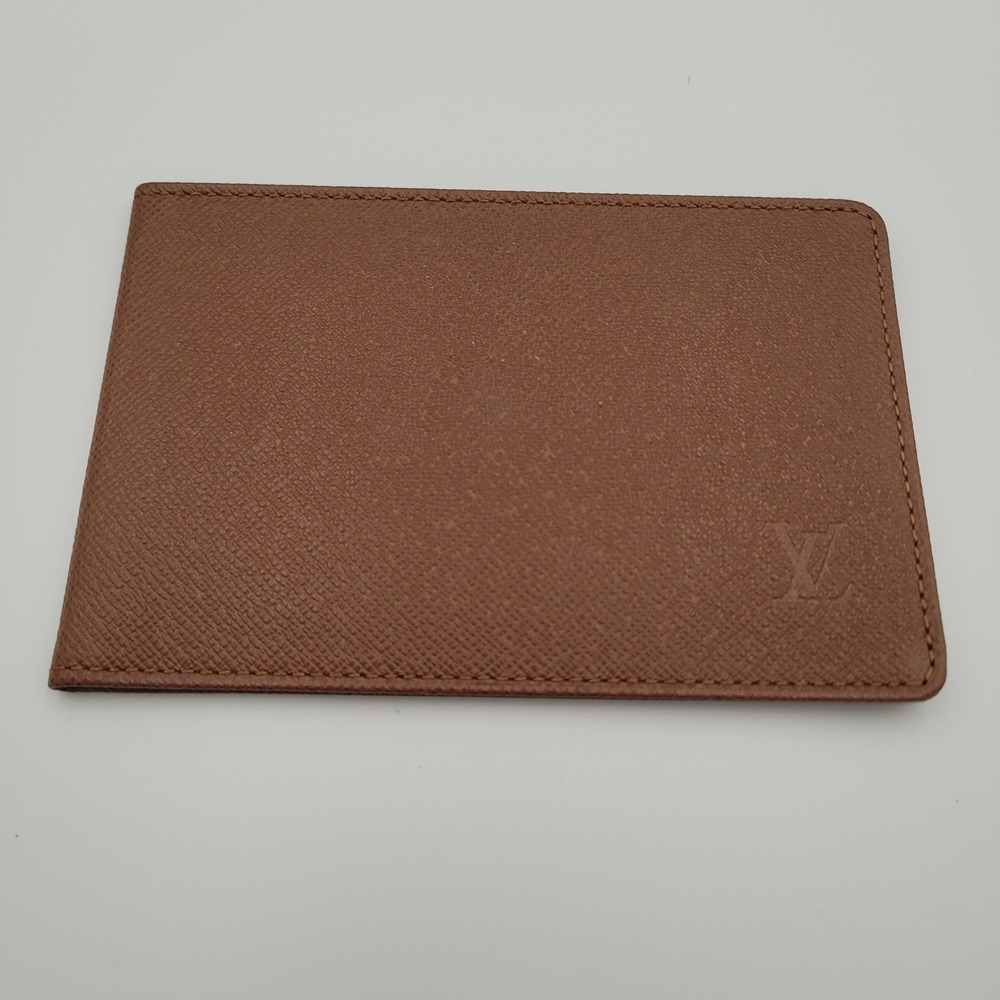 Louis Vuitton Brown Taiga Leather ID Window Card Holder Wallet SP0061